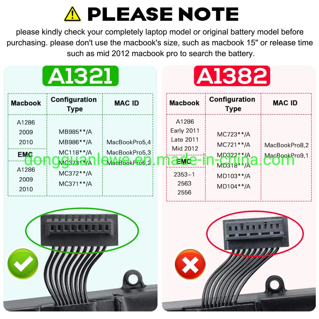 Rechargeable Replacement Li-Polymer Battery for Apple A1321 MacBook Laptop Battery